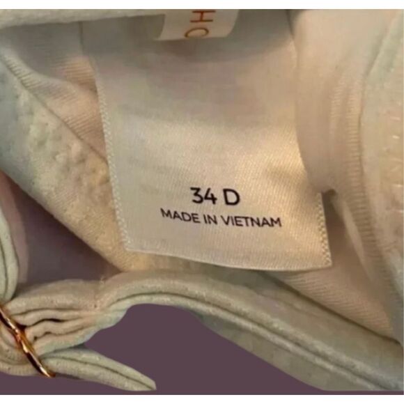 Shade & Shore Cream Ribbed Bikini Top Size 34D - Picture 4 of 6